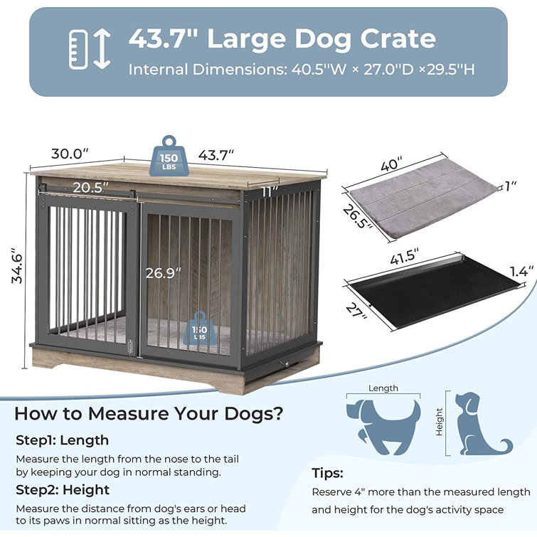 Large size dog top crate dimensions